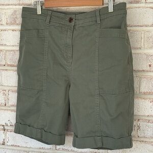 Boden Brushed Cotton Shorts Sage Green